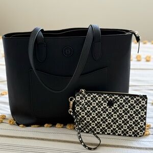 Nanette Lepore Black Tote with Geometric Clutch